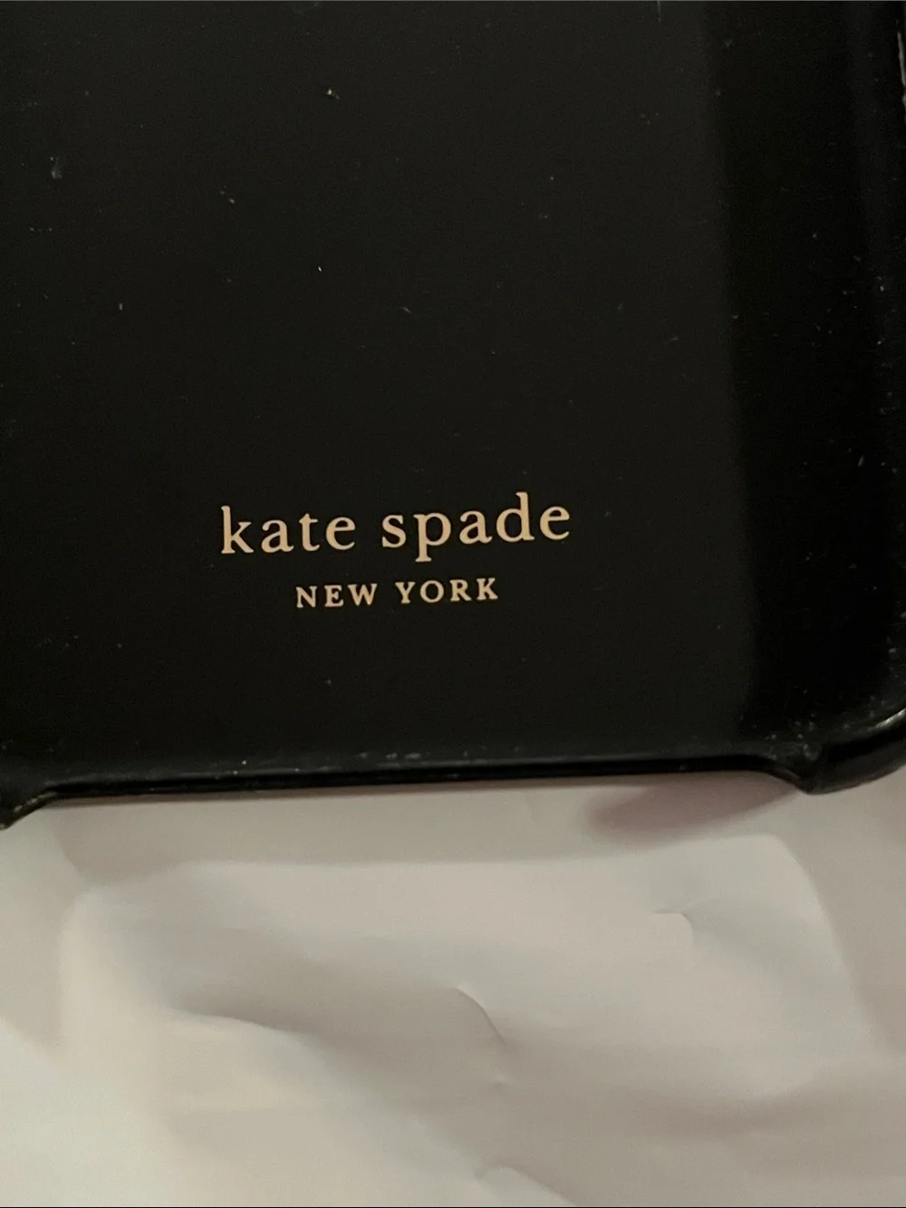 kate spade black phone 11 case with gold polka dots